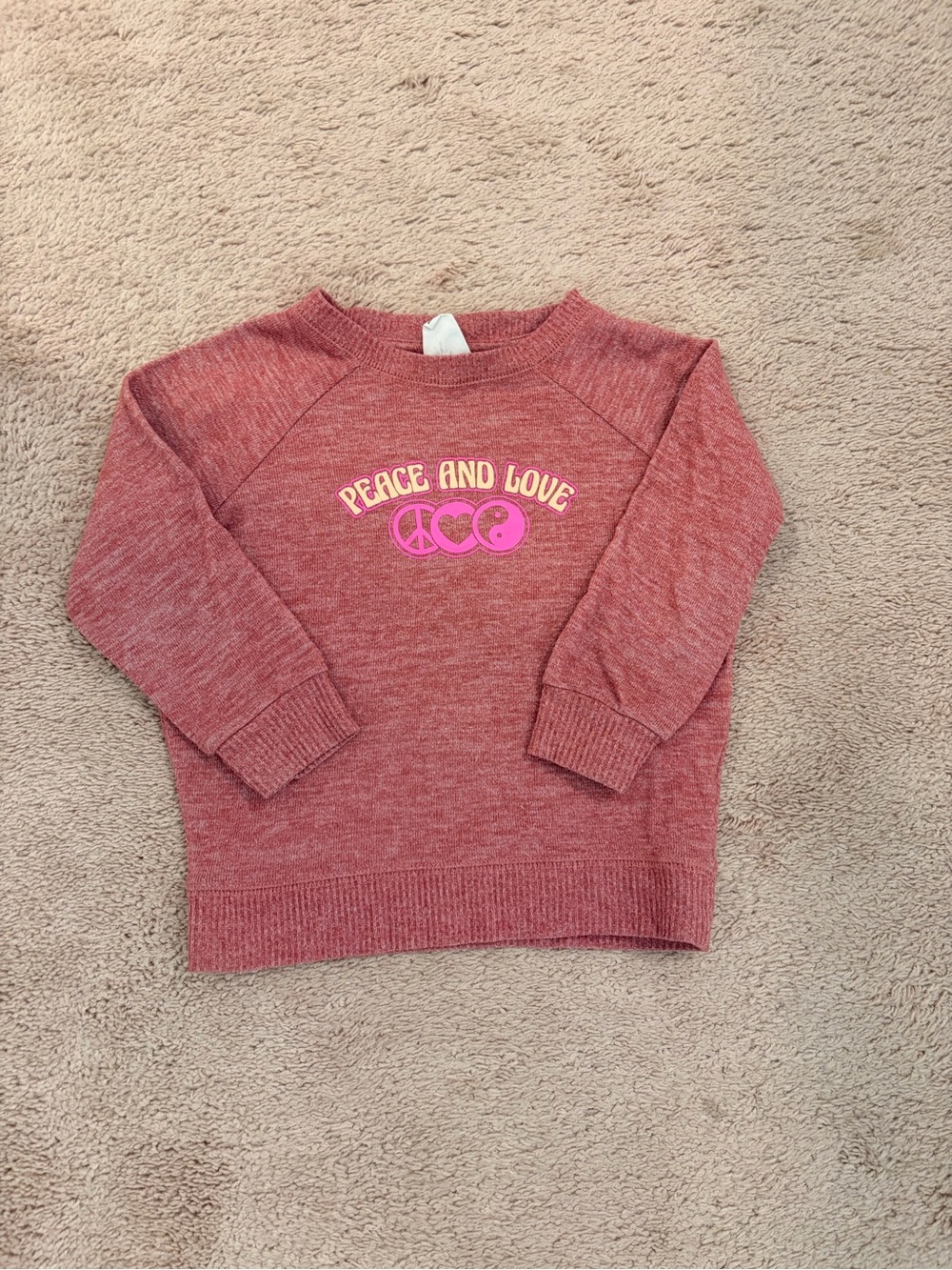 Cotton On Kids Heathered Pink Rose Pullover Sweatshirt Size 4 - 120